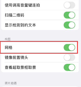 滁州苹果手机维修网点分享iPhone如何开启九宫格构图功能 