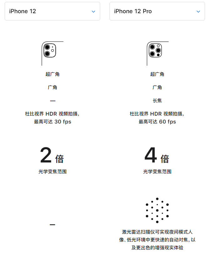 滁州苹果手机维修分享苹果 iPhone 12 与 iPhone 12 Pro 选哪款 
